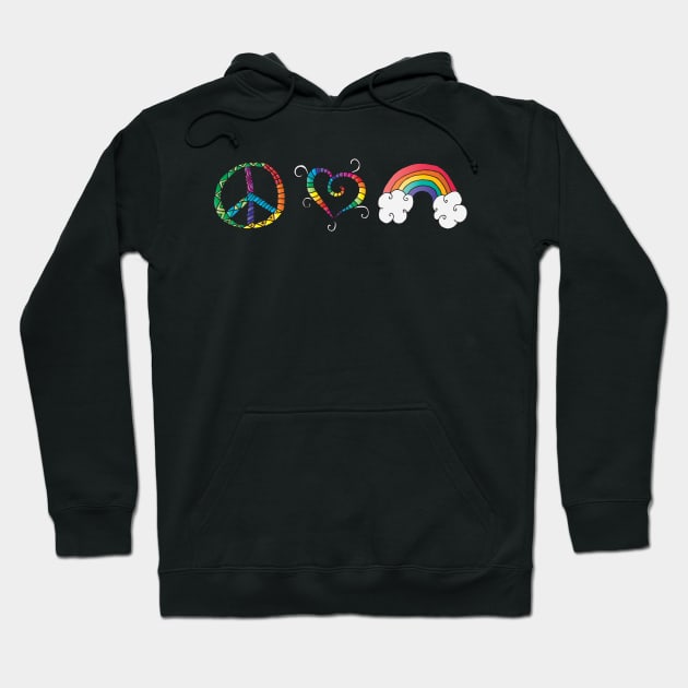 Peace Love Rainbow LGBT Pride Hoodie by ProudToBeHomo